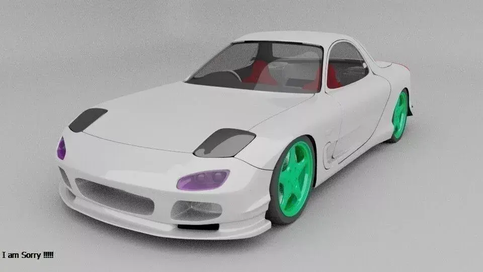 Mazda Rx7 simple model RAR ZIP FBX file avalable 3D model