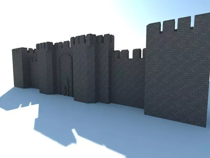 Medieval Castle Low-poly 3D model 10