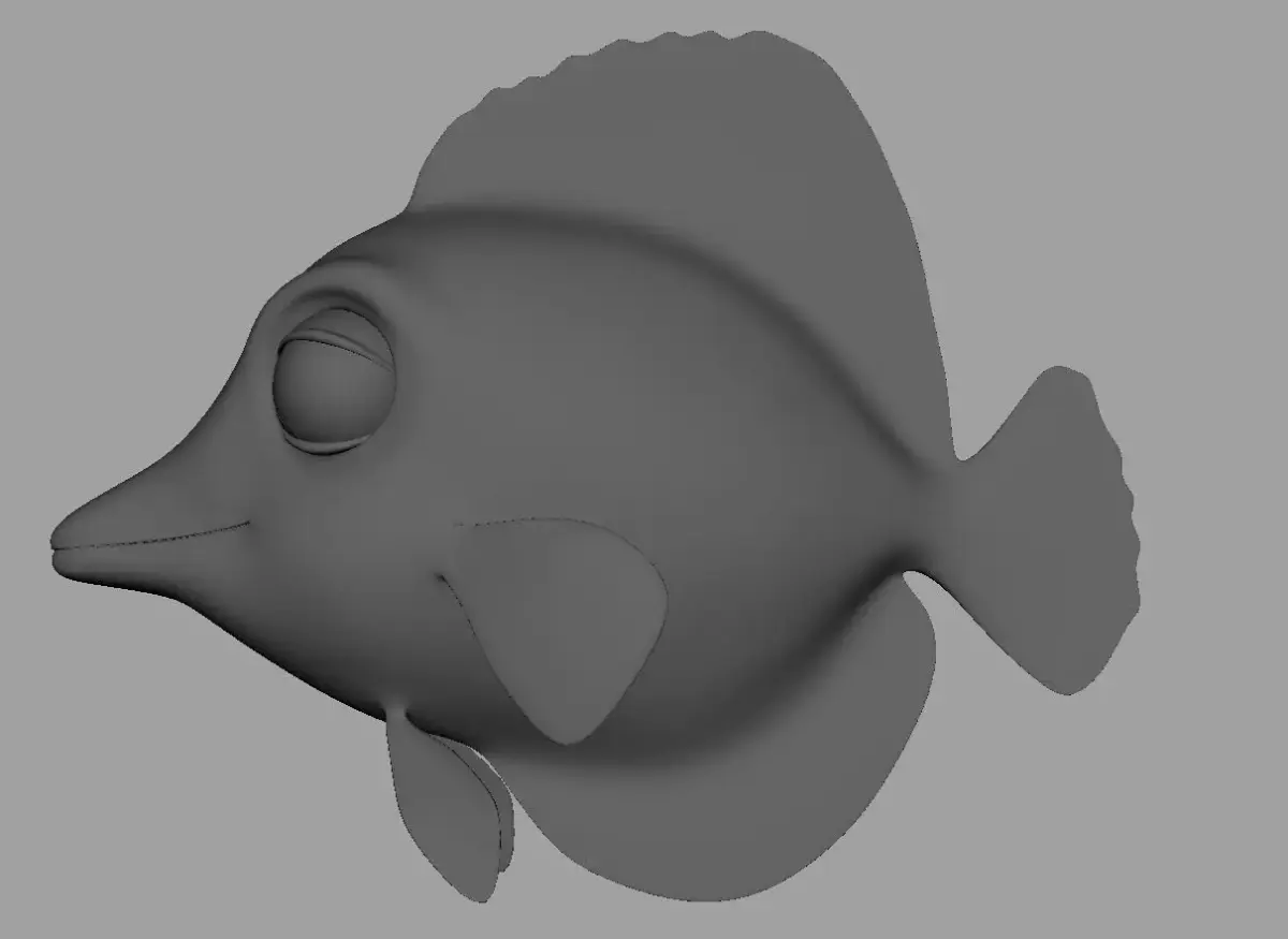 Fish lowpoly model head Low-poly 3D model