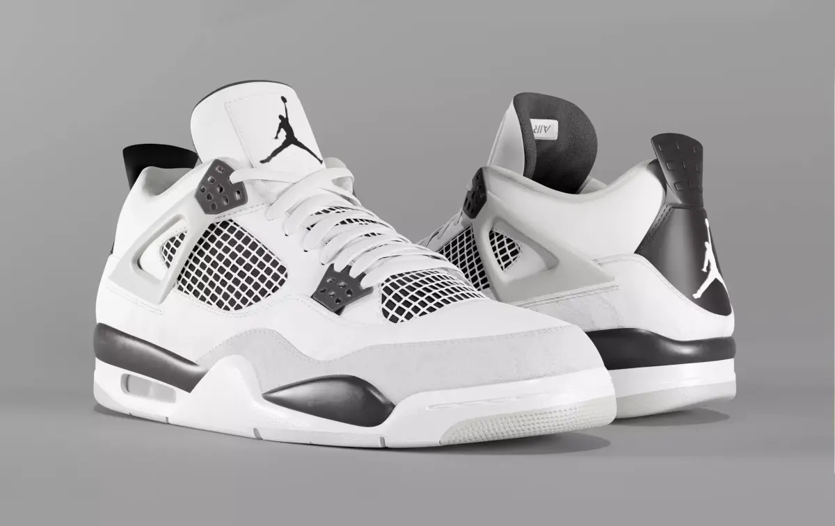 Jordan 4 Military Black Low-poly 3D model