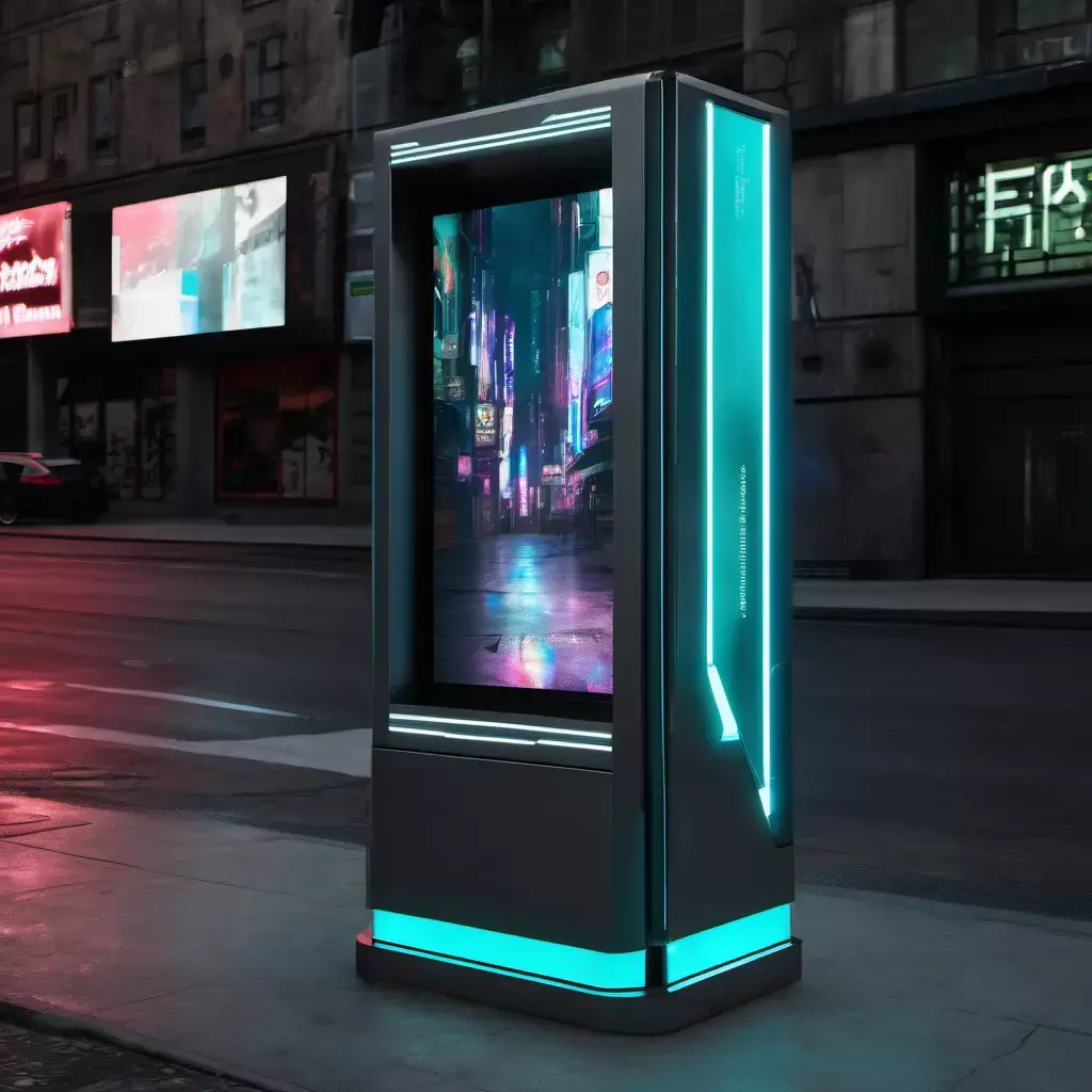 Cyberpunk Holo-Kiosk - Sci-Fi Terminal Prop 3D model