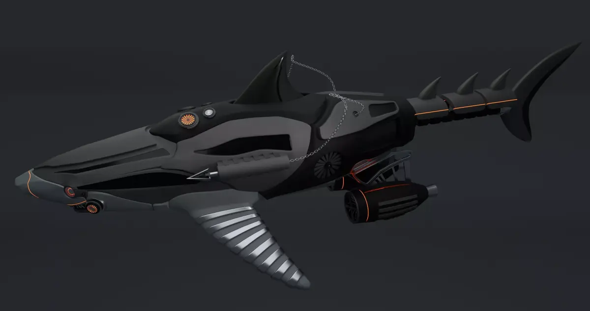 CiFi Robo-shark High poly model 3D model