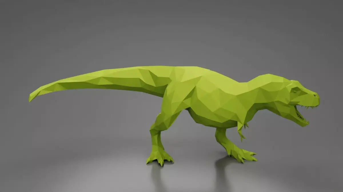 T-Rex 10 lowpoly 3D Print Low-poly 3D model