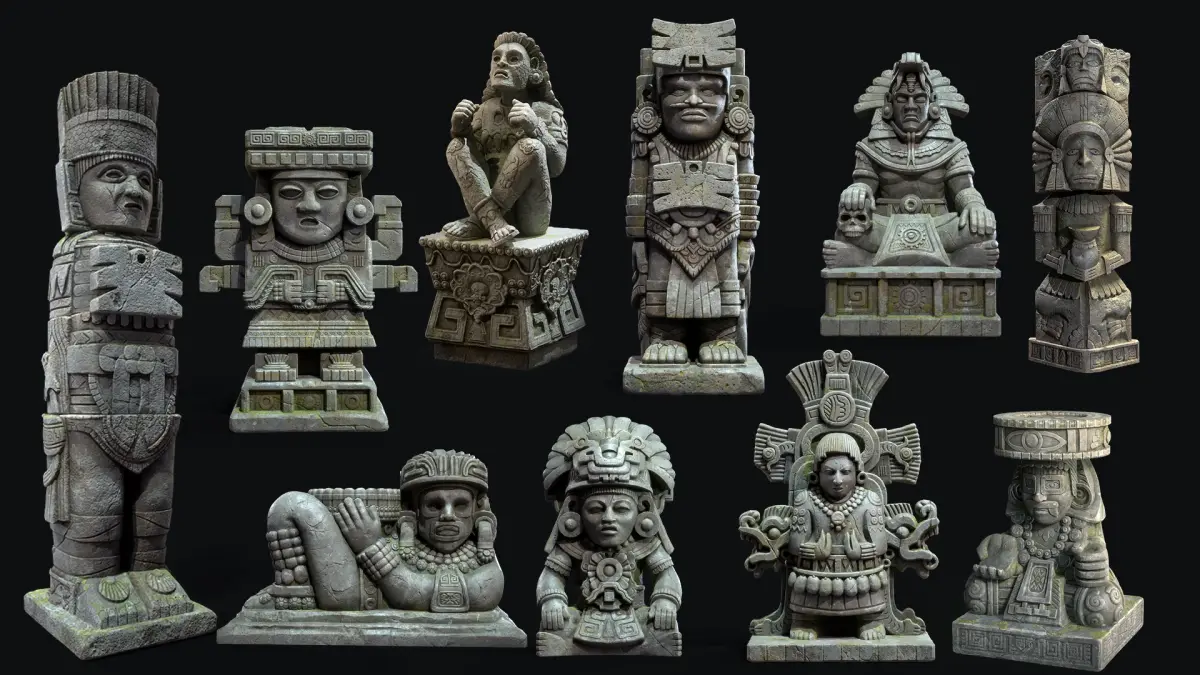 Aztec Mayan Statue 3D model
