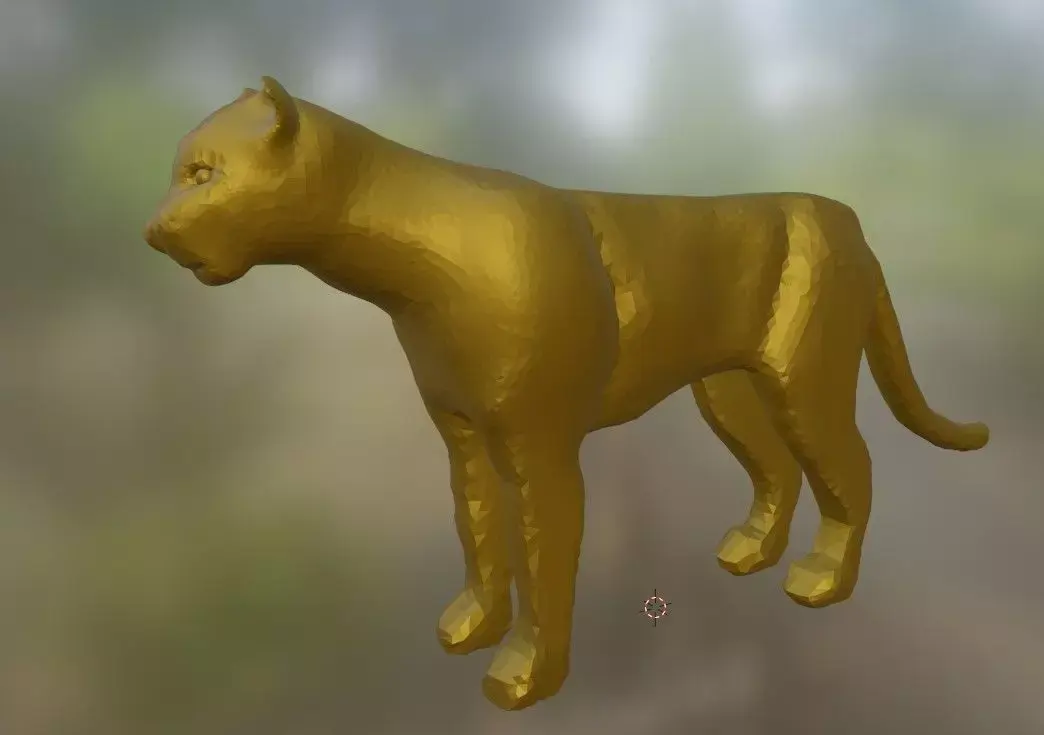 3D Gold Cougar model 3D model