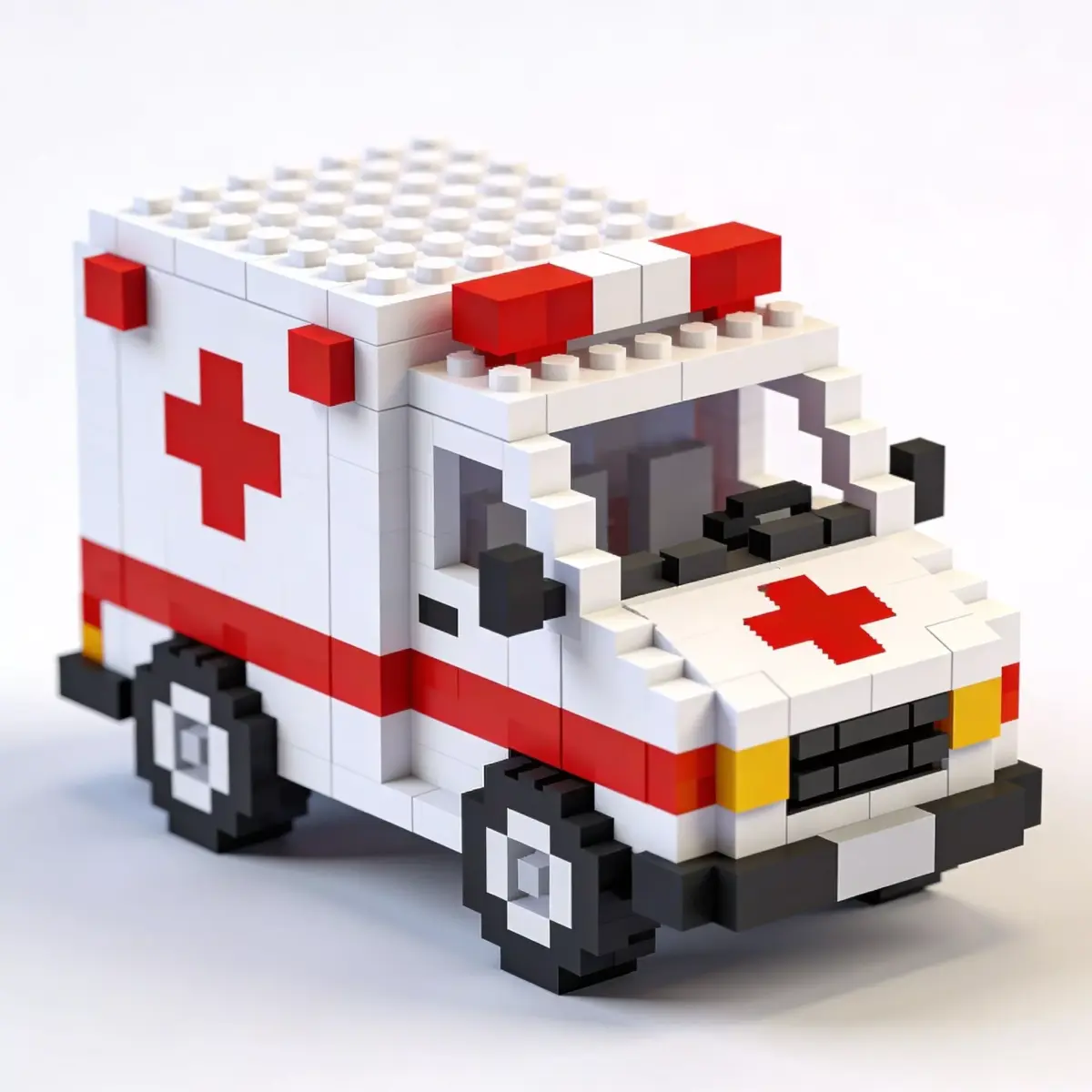 Voxel RC Ambulance 3D Model Low-poly 3D model
