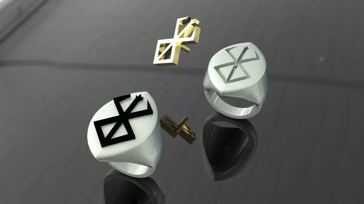 Berserk Signet ring in 2 part for 2 colour 3D print model