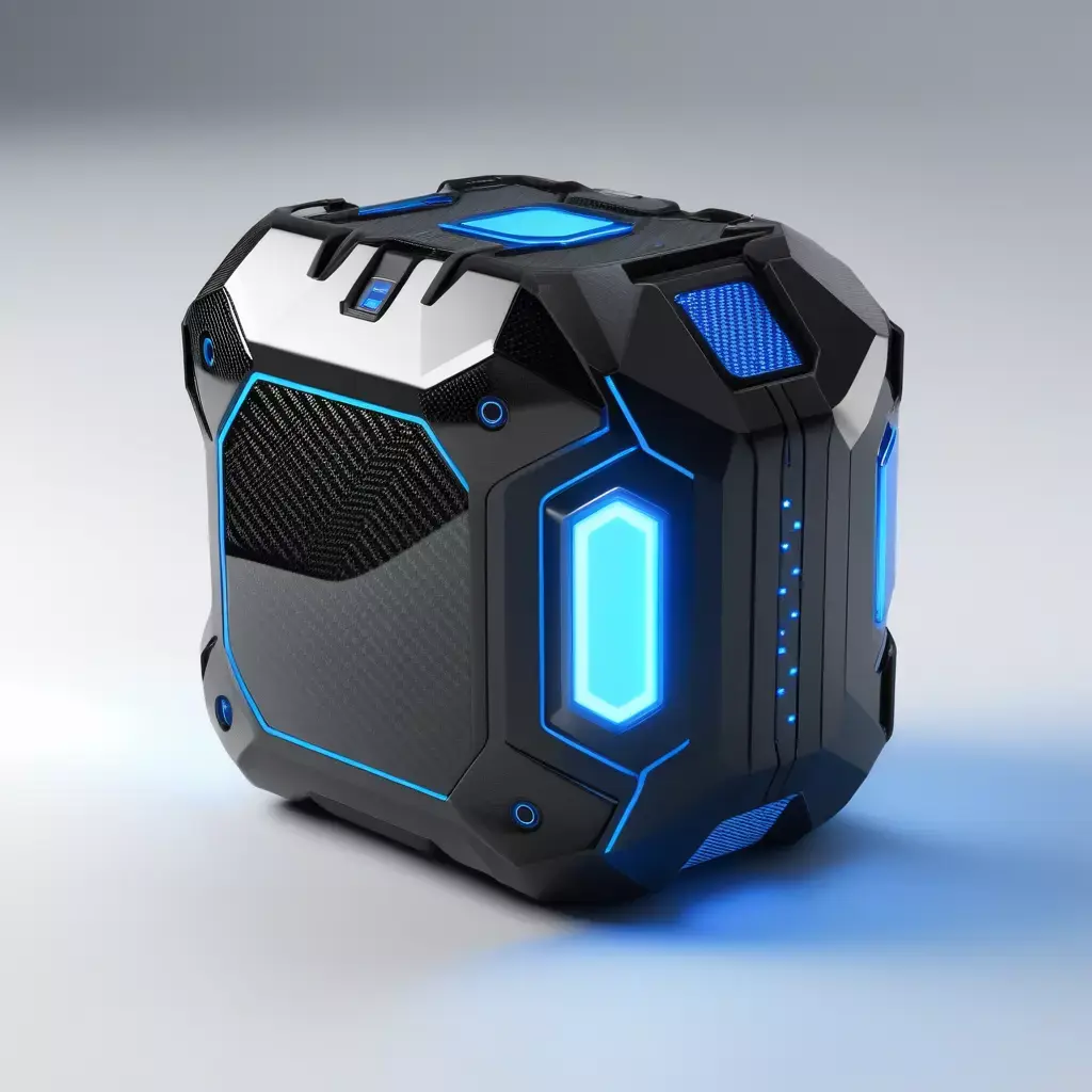 SciFi Energy Pack with Glowing Indicator 3D model