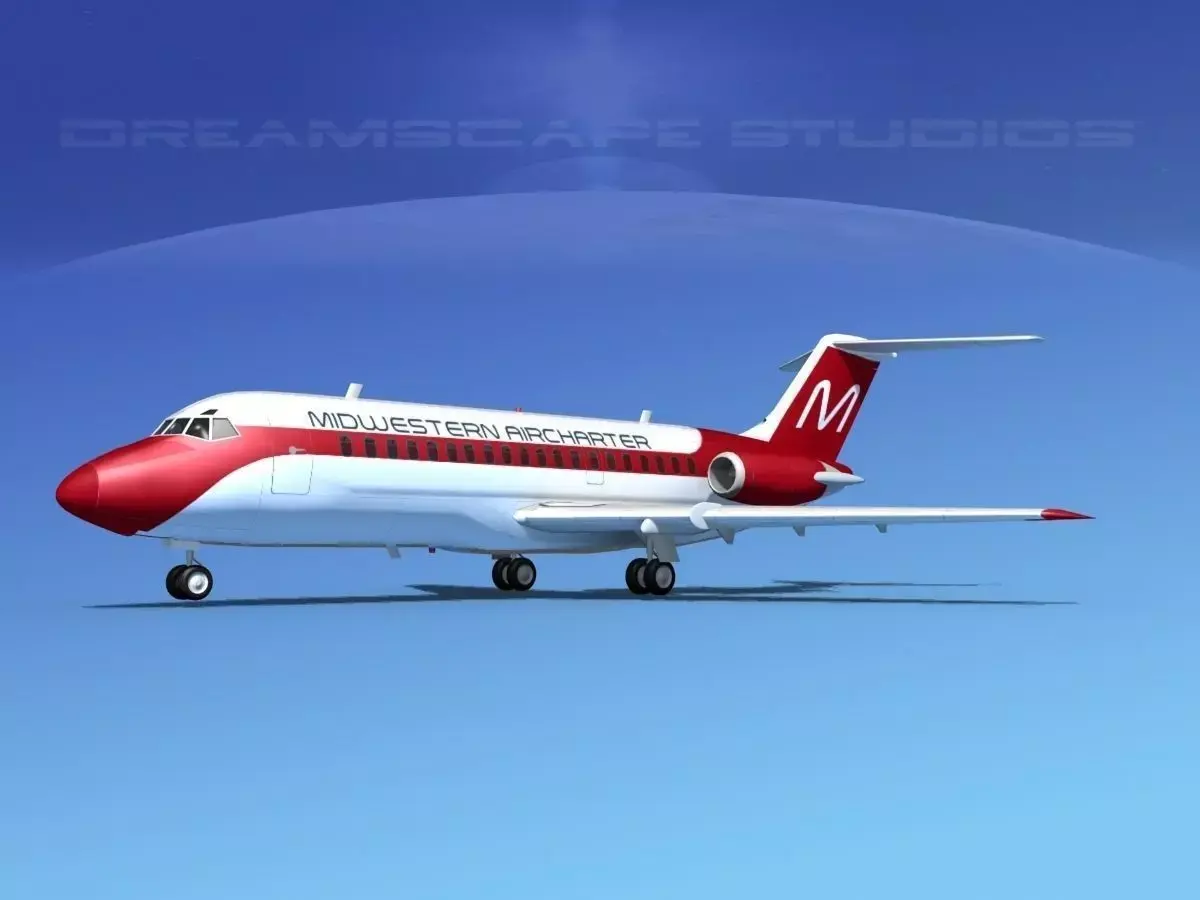 Douglas DC-9-15 Midwestern Air 3D model