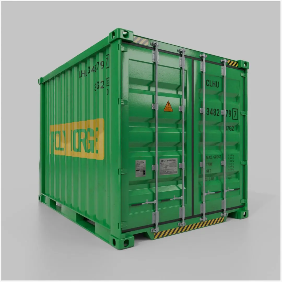 10ft Shipping Container - Customizable with Interior and Exterior 3D model