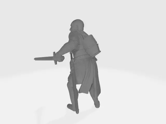 Medieval knight with mace and dagger 3D print model