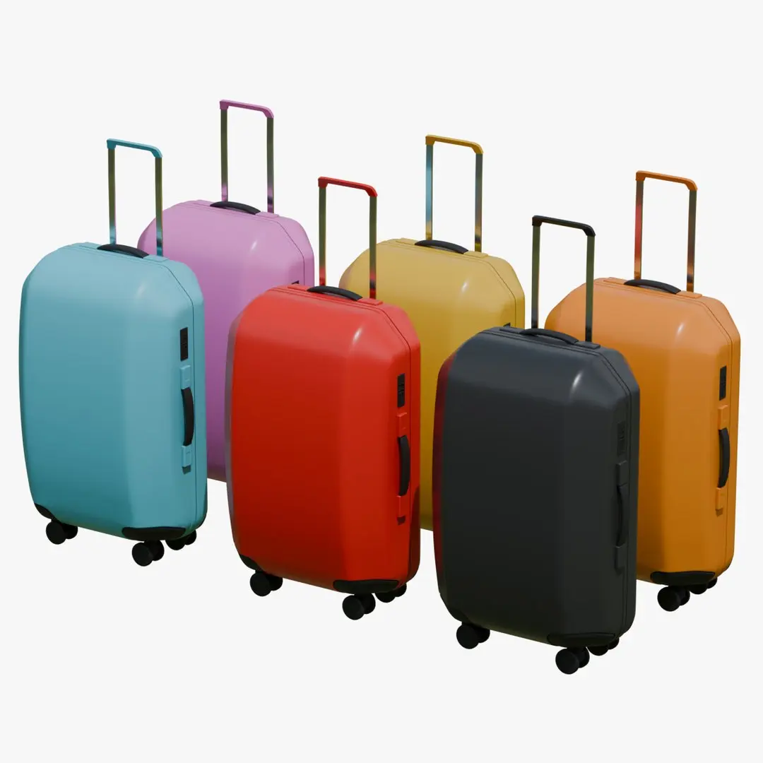 Hard Shell Travel Suitcase Collection 3D model