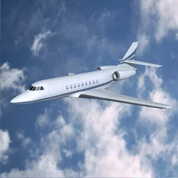 Dassault Falcon 2000dx private jet 3D model