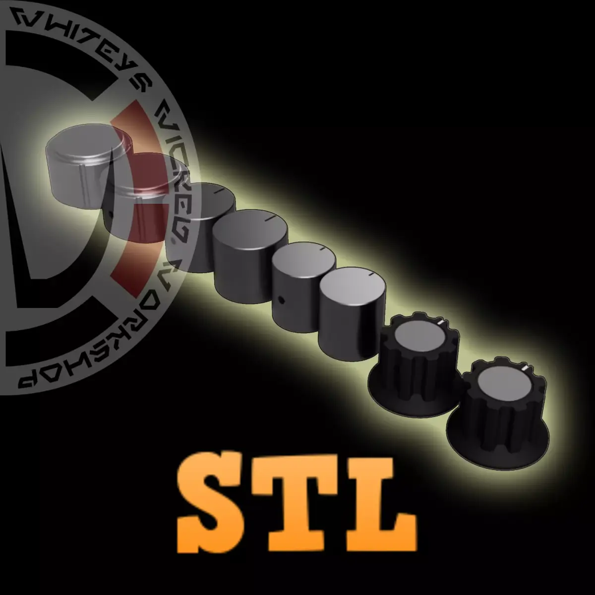 Sci-Fi Control Knobs Set 1 3D print model