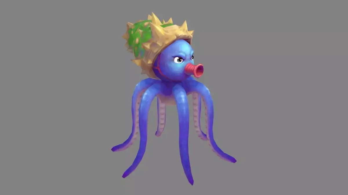 Cartoon Octopus Monster Low-poly 3D model