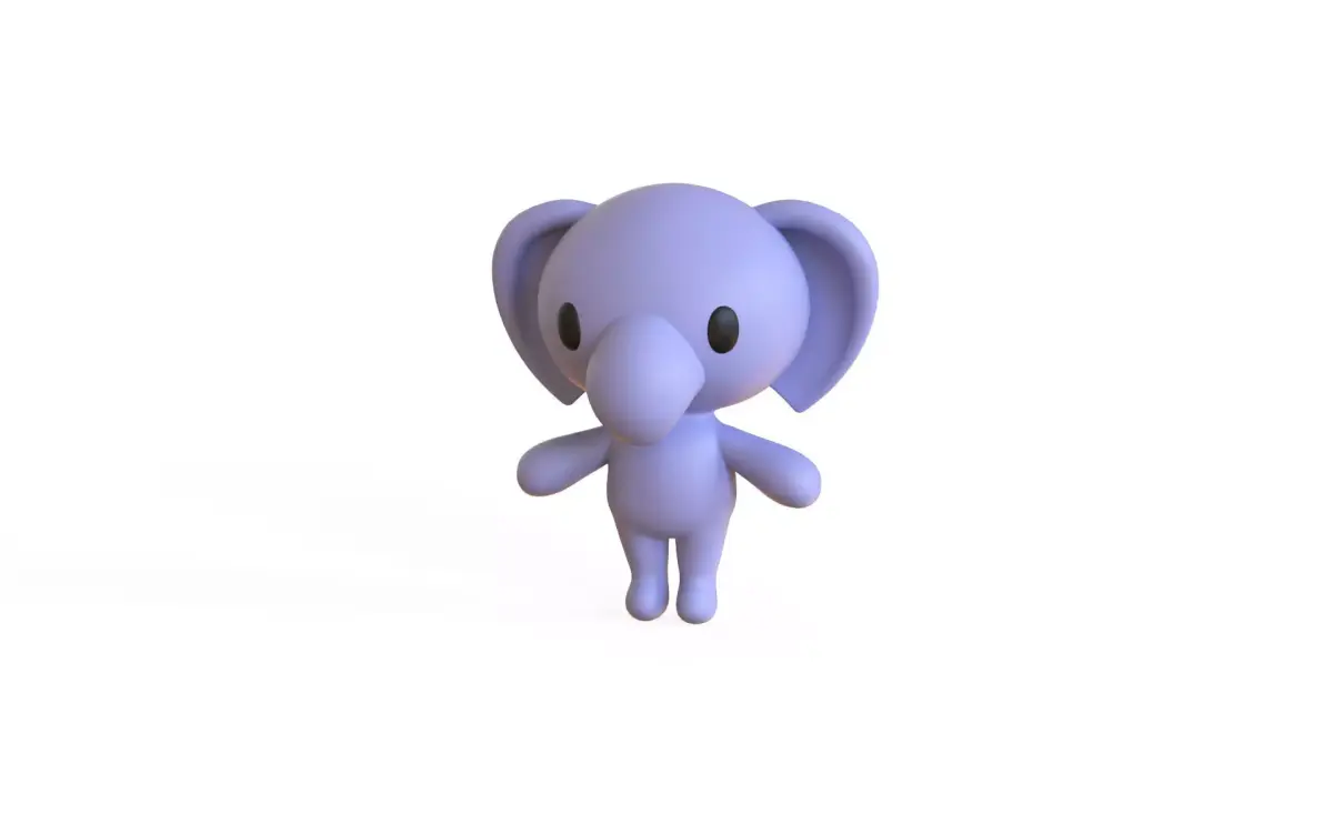 Little animal cute - Elephant cute - Character006 Low-poly 3D model