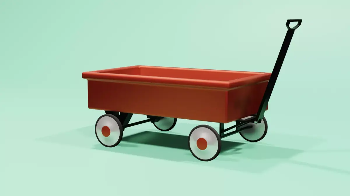 Children classic red wagon Free 3D model