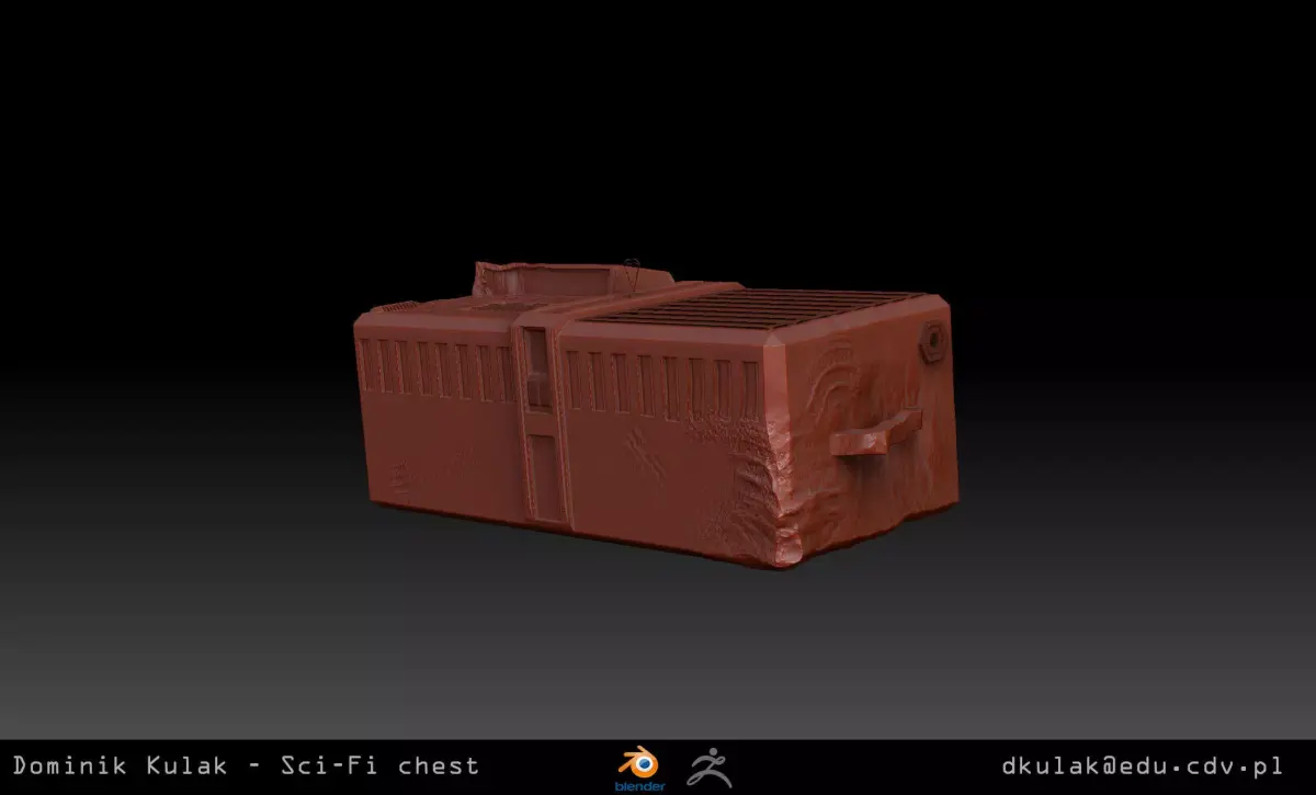 Sci-Fi chest Free 3D model