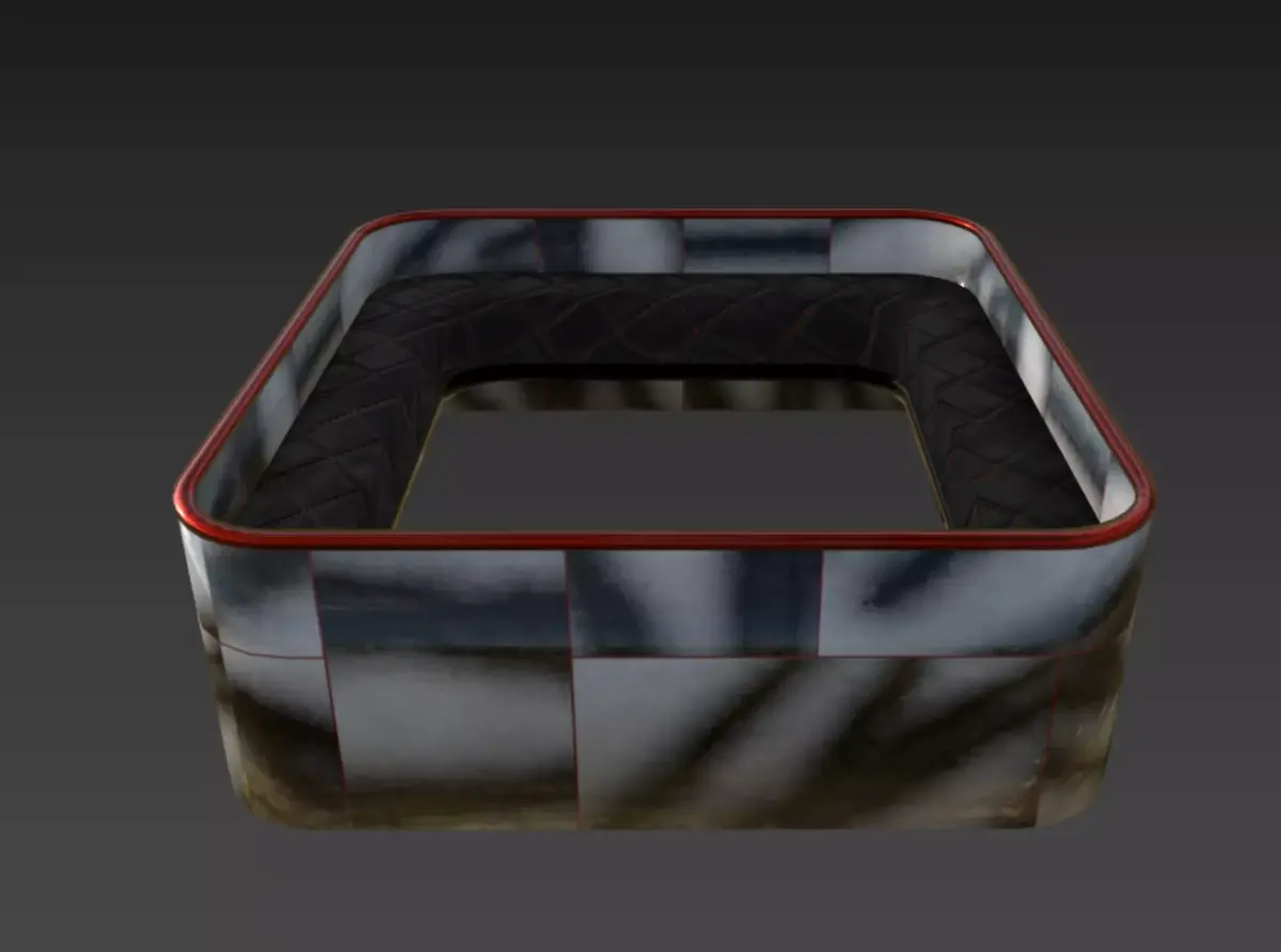 Enclosed marble couch or hotub Free low-poly 3D model