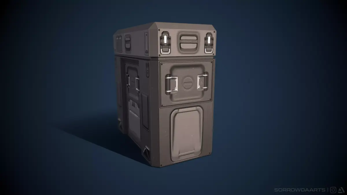 Sci-fi Chest 3 Low Poly Game Asset Low-poly 3D model Low-poly 3D model