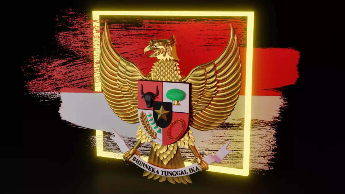Garuda Pancasila Blender Lowpoly Isometric Low-poly 3D model