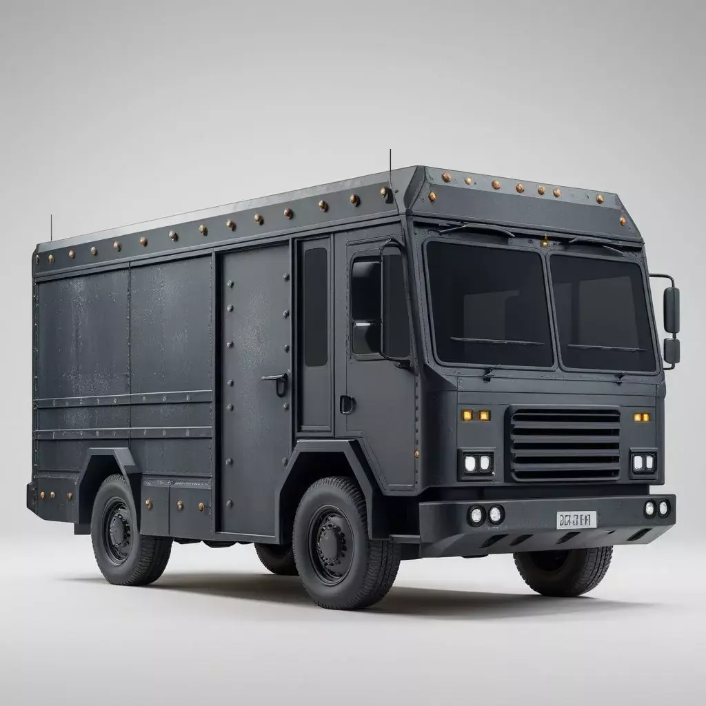 Realistic Armored SWAT Van 3D Model Low-poly 3D model