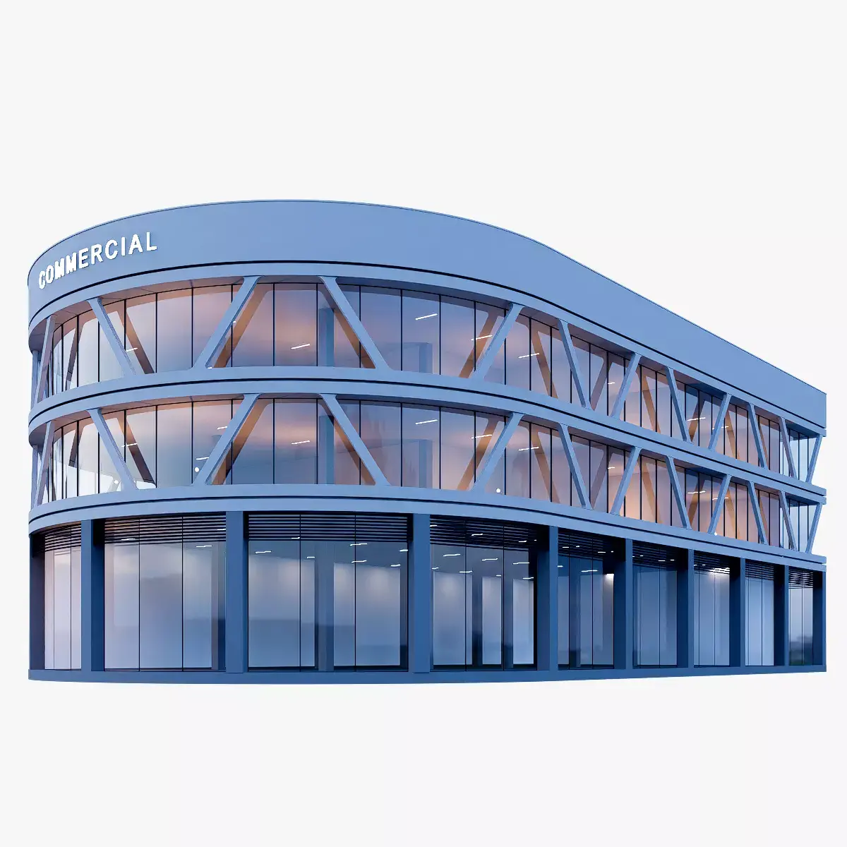 Commercial building mall Low-poly 3D model