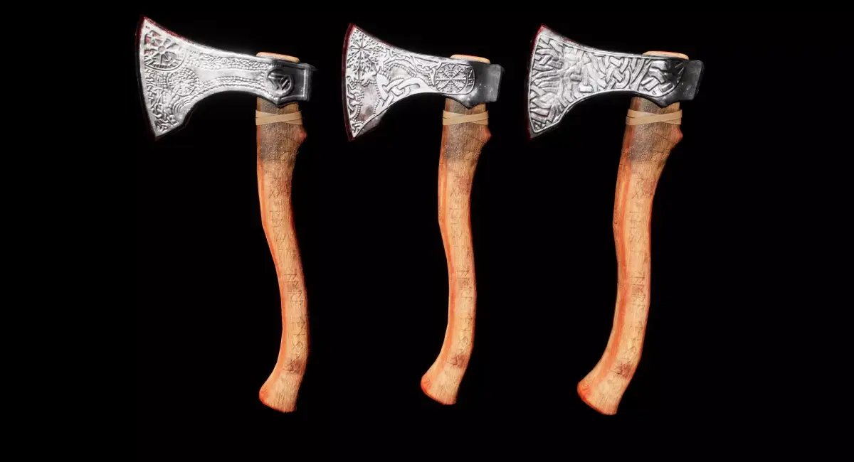 Viking Axe Pack-1 Low-poly 3D model