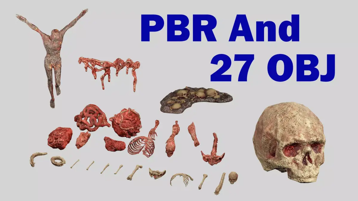 Horror Assets - Human Corpses Body Part Collection X3 Pack  Low-poly 3D model