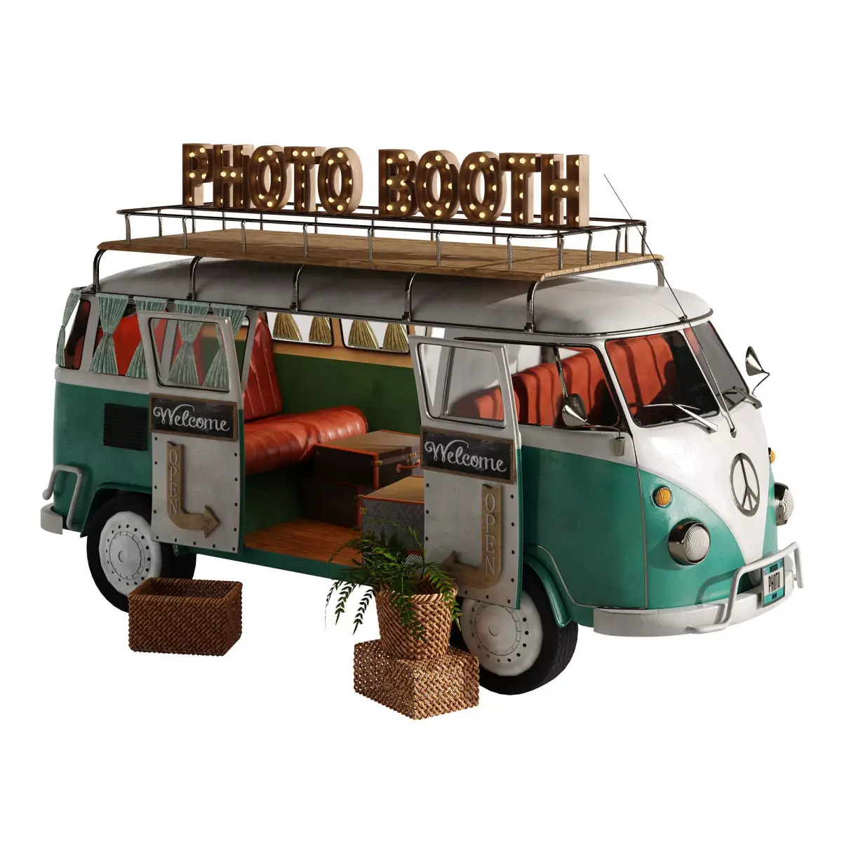 Realistic model of Food Truck Photo booth 3D model