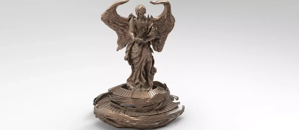 Angel Christmas statue on base 3D model