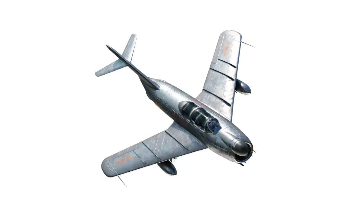 PBR PLAAF J-5 Fighter Mig-17 two-seat version Low-poly 3D model