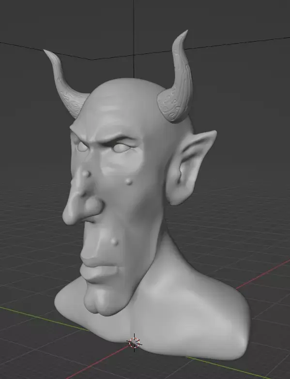 Satyr head of devil with horns 3D model