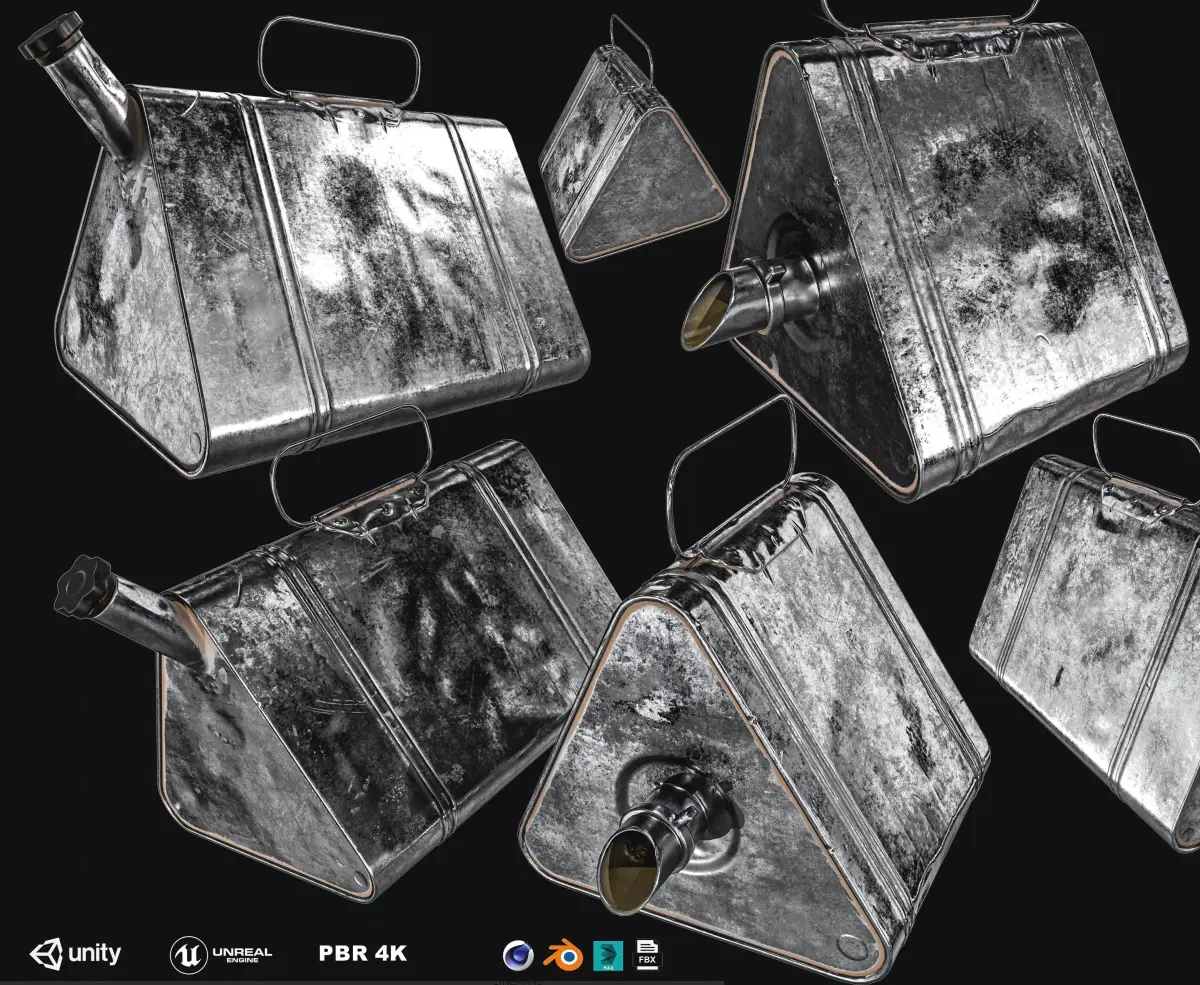 Military Oil Can Low-poly 3D model