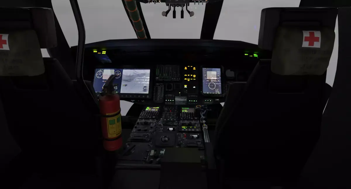 Black Hawk UH-60 Cockpit Low-poly 3D model