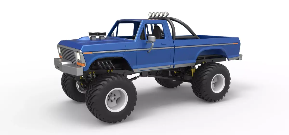 Vintage Monster Truck Scale 1 to 25 3D print model