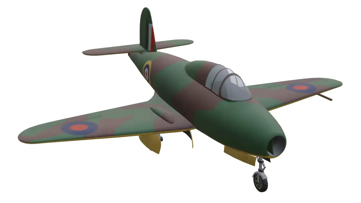 Gloster E2839 Low-poly 3D model
