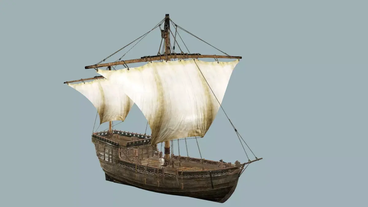 Galeon Ship X1 Game-Ready Low Poly 3D Model Low-poly 3D model