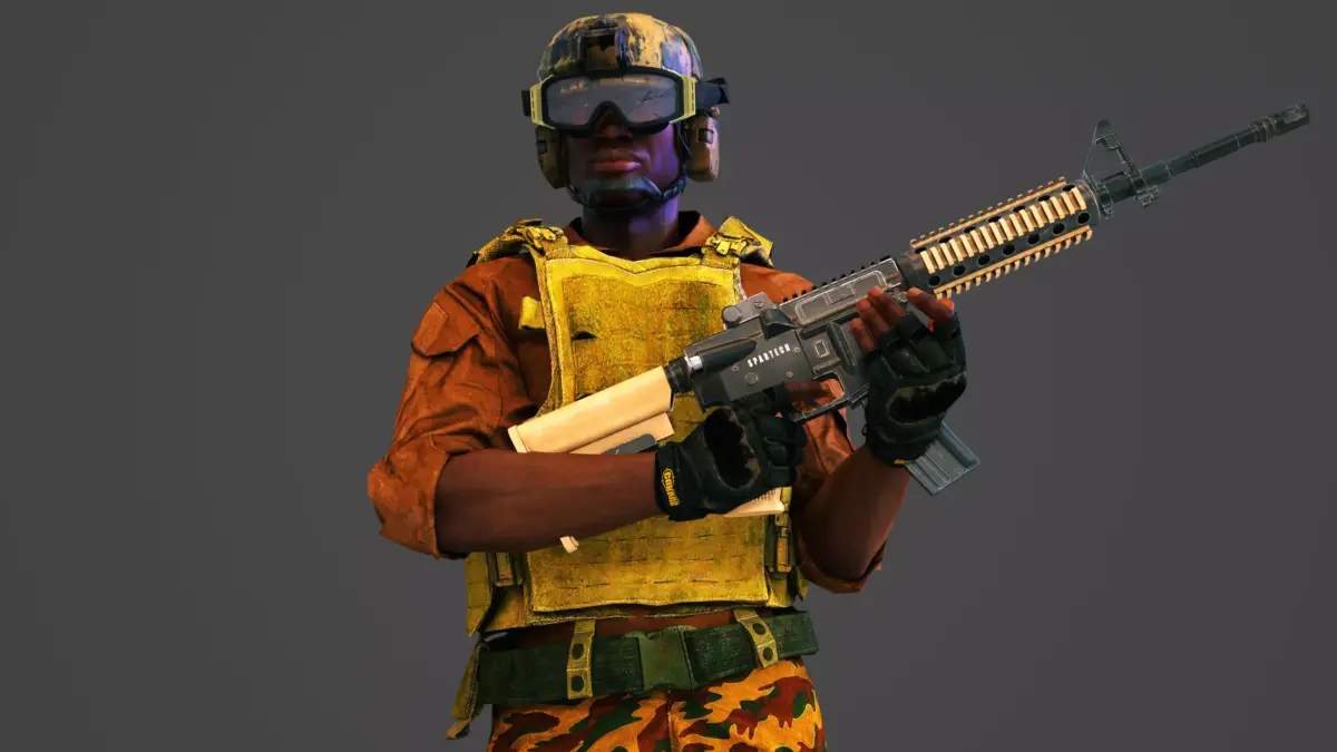 African American Military Mercenary Soldier  3D model