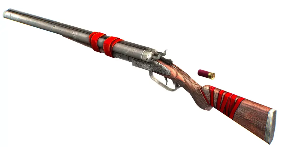 Double Barrel Shotgun 1 Low-poly 3D model