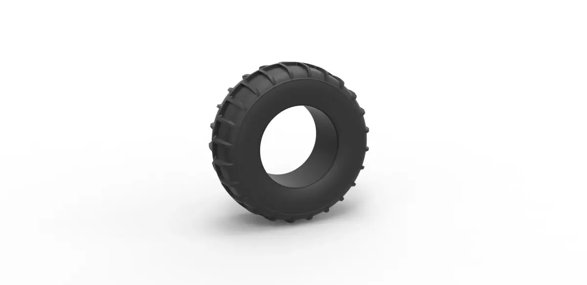 Dune buggy rear tire 14 Scale 1 to 25 3D print model