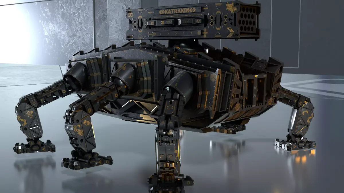 Photo Realistic War Mecha with Rocket Launcher 3D model