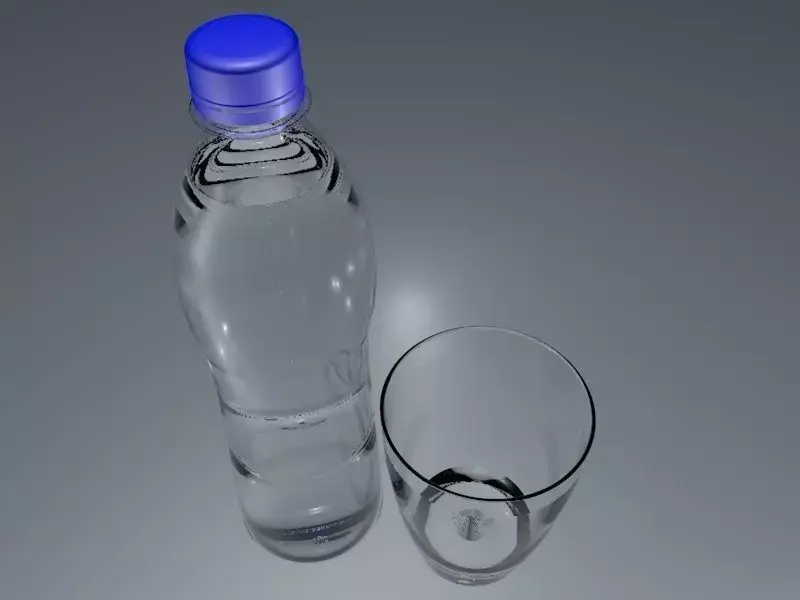 bottle and glass 3D model