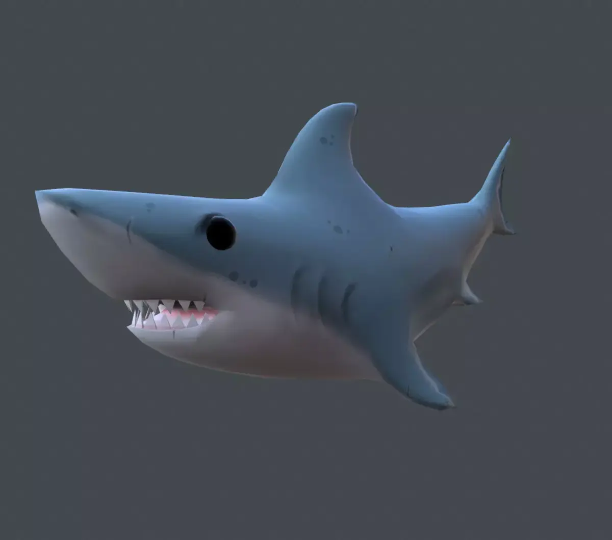 Low poly shark with animations Low-poly 3D model