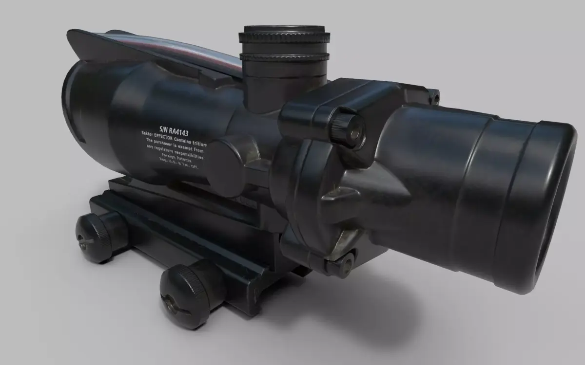 Trijicon ACOG Fiber Optic 4x Rifle Scope Low-poly 3D model