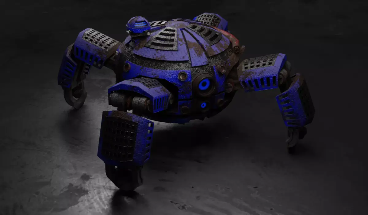 Space Explorer robot Sci Fi game-ready model Low-poly 3D model