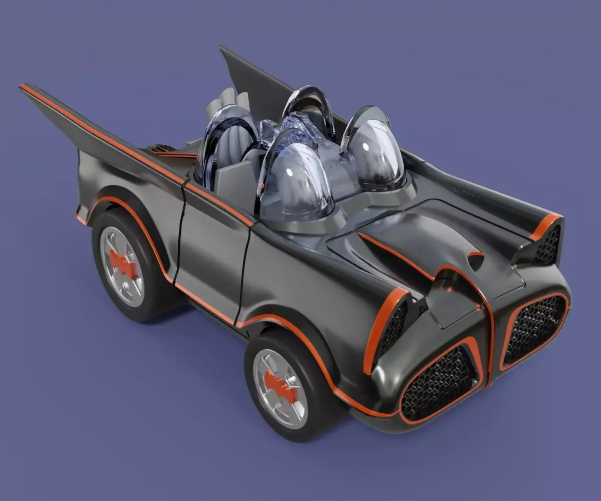 Batmobile 1966 Super Deformed Chibi Fan Art 3D print model