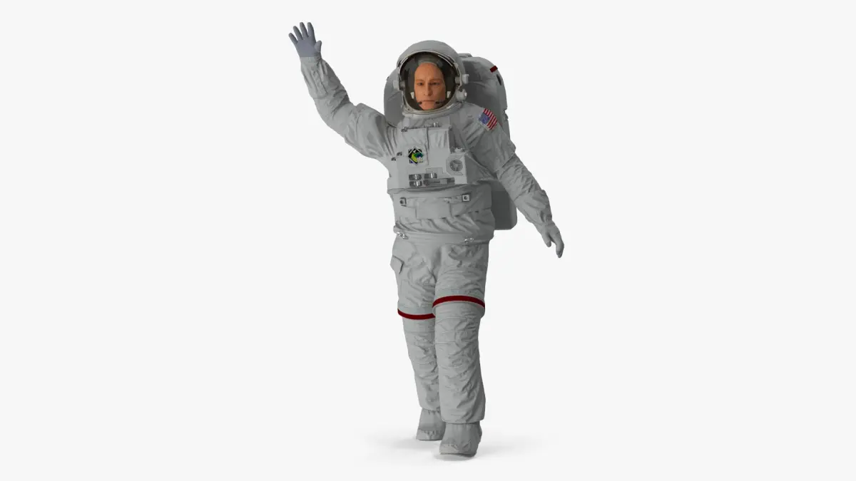 Astronaut Suit with Male Figure Rigged 3D model