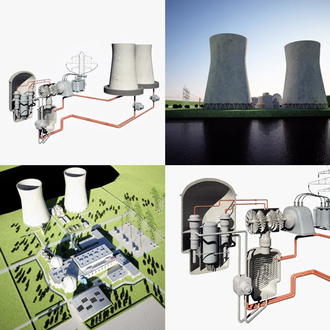 Nuclear Plant &amp; Scheme 3D model