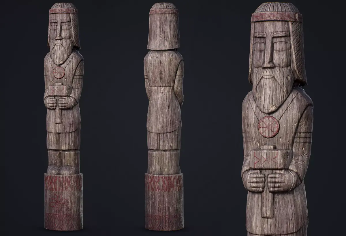 Wooden Totem 9 Low-poly 3D model
